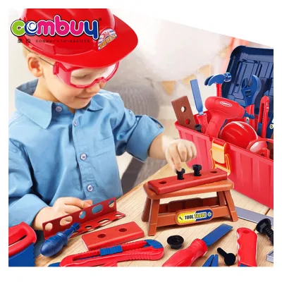 Portable Children's Toolbox Toy Electric Drill Repair Tools Game Storage Box Made of Durable Plastic