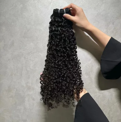 Ghrehair Wholesale Hair Bundles Pixie Curly Remy Unprocessed Weft Human Hair Cacheado Com Ponta Cheia Double Drawn High Density