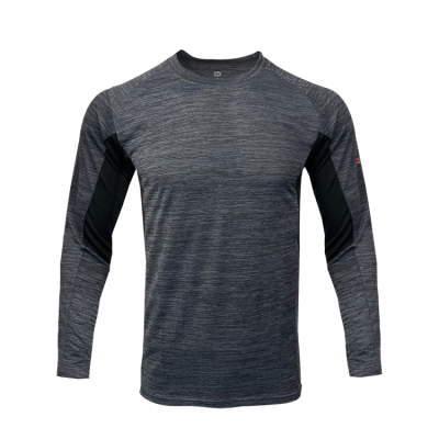 Wholesale Men Melange Knitted Tops Quick-drying Long Sleeves Shirt