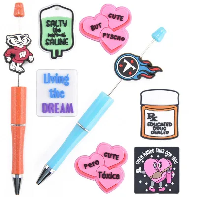 New Arrival Sport Team Focal Beads for Pen Making-Food Grade Eco-friendly Silicone PVC DIY Craft Supplies
