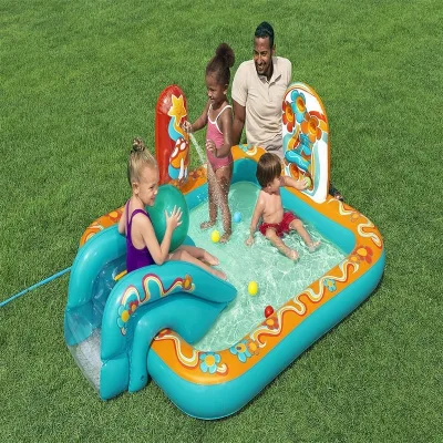 Addotron Square PVC Ice Rink Water Sprinkler Sliding Inflatable Swimming Pool Made in China