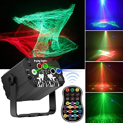 DJ Disco Stage Party Lights Northern Laser Light Effect RGB Led Sound Activated Strobe Lighting with Remote Control