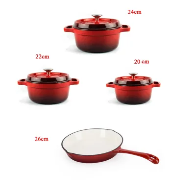 China Enamel-Coated Cast Iron Non-Stick Easy to Clean Gas & Induction Compatible Cookware Set