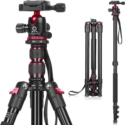 Camera Tripod Foldable Aluminum Tripod 196cm Monopod Compatible With 1/4"-20 and 3/8"-16 Video Head for Sony Camera