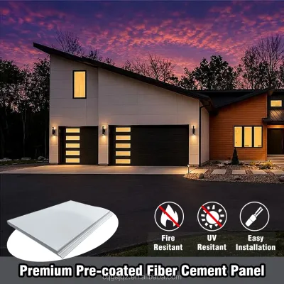 Light Luxury Style Ceramic Texture Pre-Coated Fibre Cement Panel High-Performance Long-Term Durability Wall Cladding