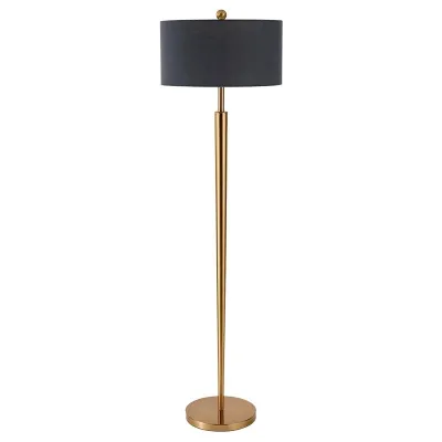 Nordic Modern Standing Floor Lamp Vintage Fabric Shade LED for Bedroom Livingroom Pink Yellow Blue Options Plastic for Hotels