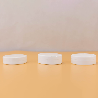 Round White Material Plastic Child Resistant White Plastic for Cosmetic Eye Cream Container