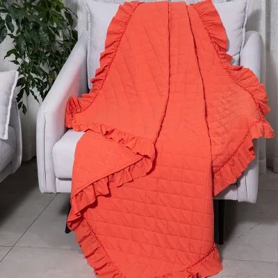 Honeymoon China Blanket Soft Children Polyester Newborns Fabric Muslin Throw Shawls Baby Swaddle Blanket with Ruffle