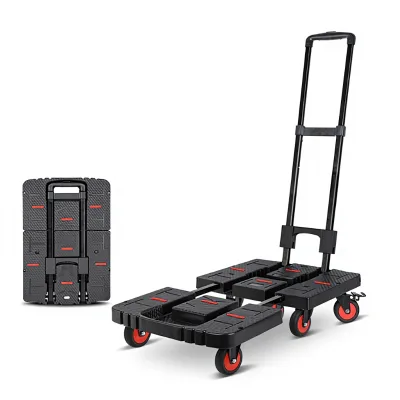 Folding Hand Cart Cargo Cart  Small Trolley Warehouse Trolley Portable Hand Cart Flatbed Cart Multifunctional