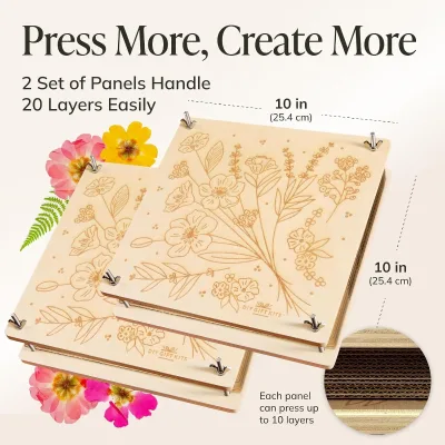 Wooden Flower Pressing Set, DIY Plant Specimen Making Kit, Creative Arts and Crafts Herbarium Set for Nature Lovers