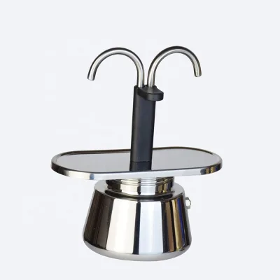 Z New Arrival 2 Cups Stainless Steel Double Tube Balance Scales Espresso Coffee Maker Moka Pot B22-200