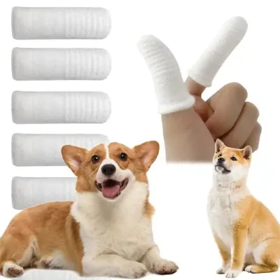 Factory Wholesale Soft and Comfortable Pet Finger Brush Teeth Cleaning Improved Pet Oral Hygiene Toothbrush
