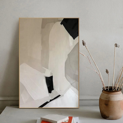 Minimalist Painting on Canvas,painting Art Large Milimalist Abstract Painting,beige White and White Plastic Customized Logo