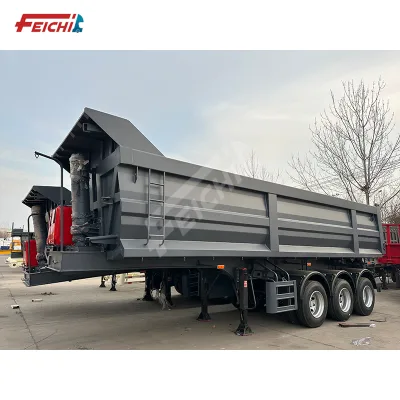 3 4 5 Axis Sand and Stone Crusher Rock Waste Yard Dump Truck Semi Trailer for Mine Coal Transportation