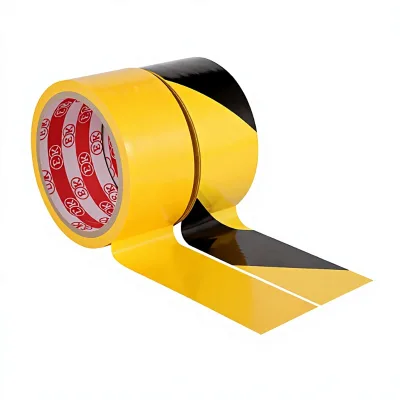 Floor Warning Tape with Mineral PVC Black-and-Yellow Marking for Line Demarcation