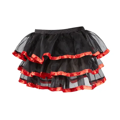 Women Burlesque Classic Elastic Adult Ballet Tulle Puffy Gothic Layers Fluffy Skirt Dress Underskirt Club Dance Wear