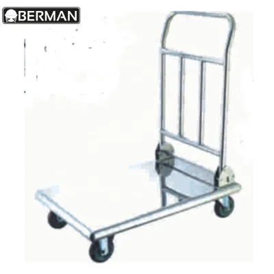 Stainless Steel Platform Folding Qatar Hand Trolley / Heavy Duty Flat Cart / Rack Dolly with Handle