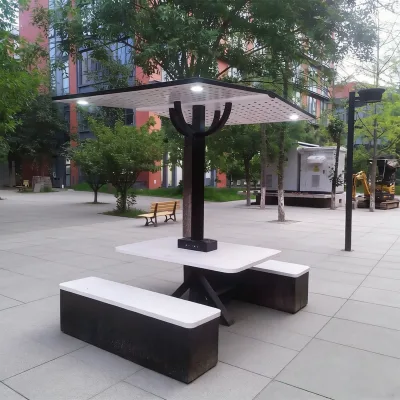 Outdoor Street Solar Bench Monocrystalline Solar Generation WiFi & Wireless Charging Design With Custom Options