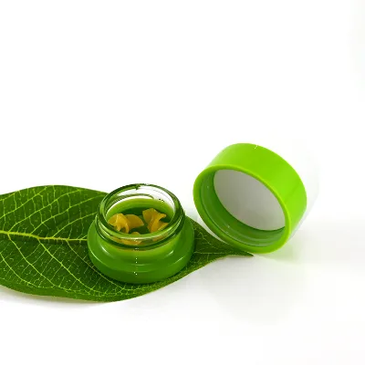 Wholesale Custom Glass Concentrate Jar 7g Round Small Glass Jar Smell Proof Refillable Cream Jar with Child-resistant Cap