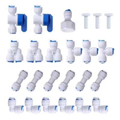Food-Grade POM Material Filter Parts Quick Water Fitting Adjustable Pressure Reducing Valve 1/4" 3/8" for RO Water Filter