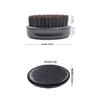 Classic Vintage Rubber Wood Beard Brush Natural Boar Bristle Wooden Handle for Mens Daily Grooming