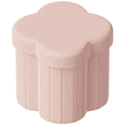 Foldable Storage Ottoman with Removable Cover Washable Fabric Convertible Furniture for Small Space