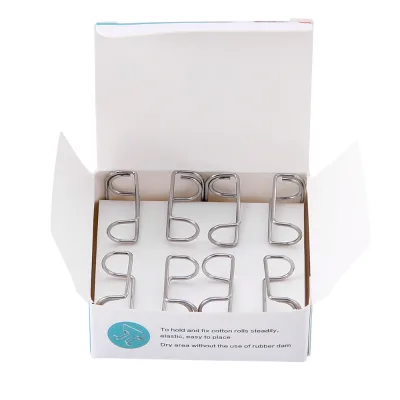 4pieces/box Dental Accessories Cotton Roll Holder Stainless Plastic Retaining Rack