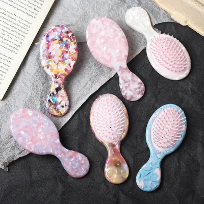 Factory Wholesale Soft Bristles Hairbrush Detangle Acetate Hair Comb Nature Air Cushion Acetate Hair Brush