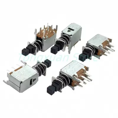 A03 Mini Straight Key Switch PS-22F02 Double Row 6Pins Self-locking Piano Key Power Button Switch