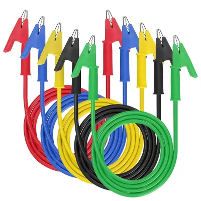 Dual Ended Alligator Clips Test Leads Insulated Copper Clamps Flexible Jumper Wires for Electrical Circuit Testing