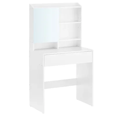 1 Drawer Mirror Cabinet Anti-Tip Kit Quick Assembly Durable Chipboard for Family Bedroom Home Dressing Use Make up Table