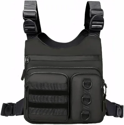 Minimalist Fashion Running Vest and Belt Bag with Water Chest Bag Nylon Zipper Closure for Exercise