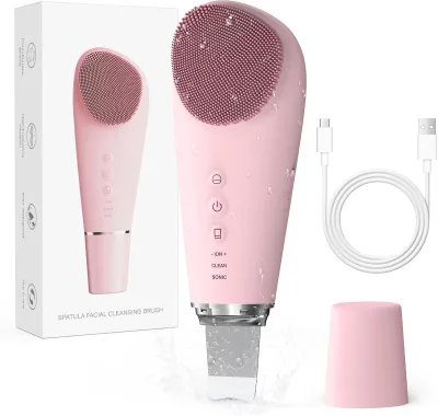 Wholesale 7 in 1 Wireless Sonic Skin Scrubber Machine Blackhead Remover Facial Deep Cleaning Electric Face Cleansing Wash Brush