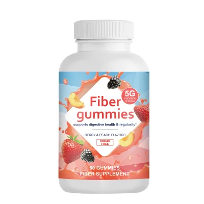 Sugar-Free Berry & Peach Flavor Fiber Chewy Gummies, 60 Count Plant Nutrient Dietary Supplement