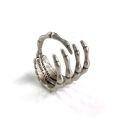 "New Trendy Minimalist Skull Ring-European & American Fashion-Retro Simple Open Palm-Alloy"