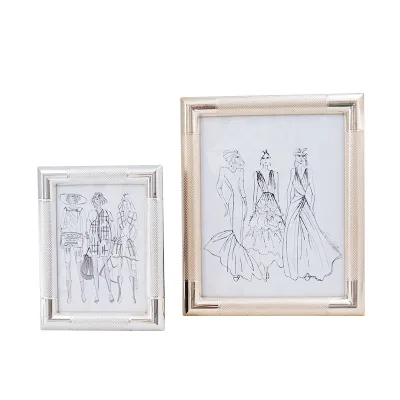 Nordic Creative Tabletop Decorations Gold Silver Metal Picture Photo Frame With Glass or Plexiglass