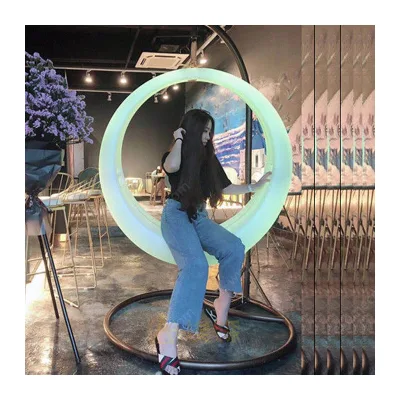 Round Ceiling Egg Swing Chair With Stand for Home Living Room