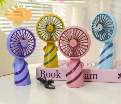 HECION Creative Camouflage-Striped Handheld Desktop Fan 2-Speed Portable Pocket Rechargeable Fan Small Animal Designs