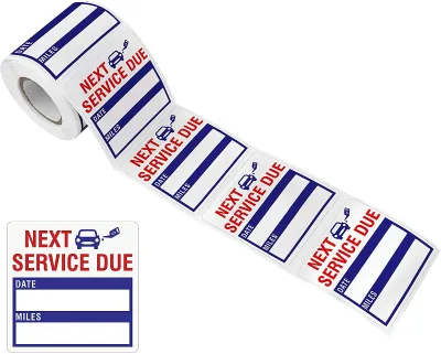 Package 5 * 5cm oil change automobile maintenance service expiration reminder removable waterproof sticker self-adhesive label