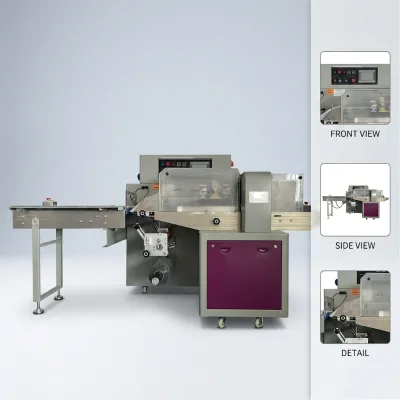 Premium 450 3-Servo Driven Automatic Bottom Film Feeding PLC Controlled High Precision Horizontal Pillow Flow Beverage Paper Box