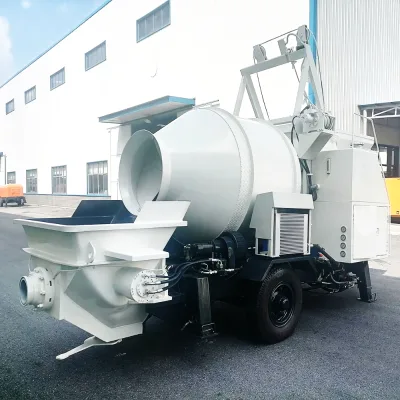 Concrete Mixing Pump 30 M³/h 52KW Engine S Valve with 350 Drum Mixer for Construction Site Concrete Delivery