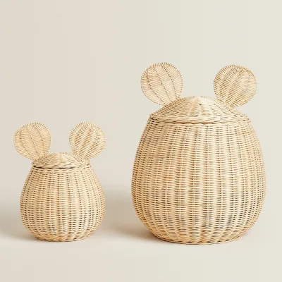 Handmade Rattan Cute Animal Shape Storage Basket Children's Toys Small Items Gift Basket Natural Rattan Gift Box