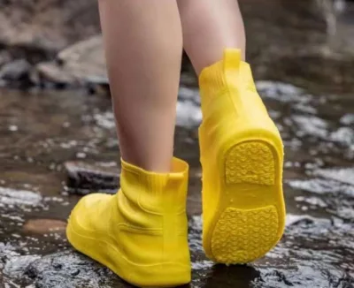 Reusable Waterproof Rain Shoes Covers Outdoor Camping Slip-resistant Rubber Silicone Rubber Shoes Cover