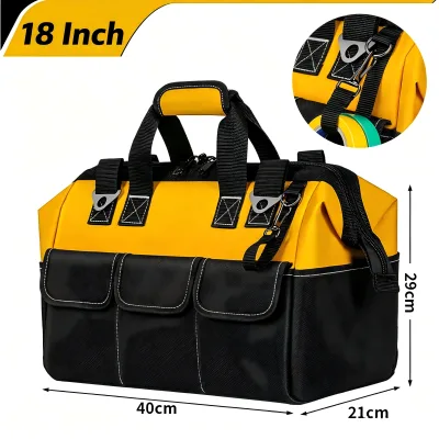 Waterproof Adjustable Strap 40L Zipper Closure Lightweight Heavy Duty Wide Mouth Tool Duffle Bag with 5-9 Pockets