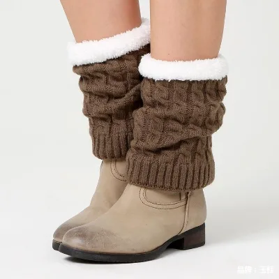 Wholesale New Women Cable Knitted Thickened Twist Boots Socks Legging Warmer Socks Leg Warmers for Women