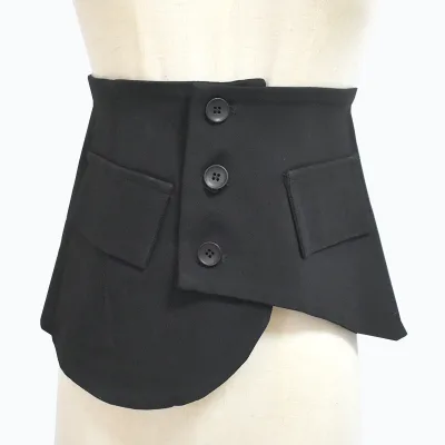 Meetee CB767 CB768 23*66cm Black Garment Decorative Shirt Suit Elastic Cummerbunds Belt Suit Fabric Waist Corset Women Suspenders