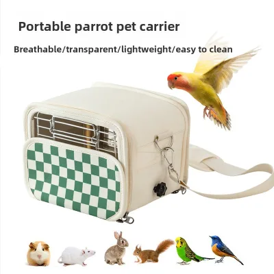 Steel Small Pet Carrier Parrot Travel Cage Portable Crossbody Bag with Anti-Escape Feature for Taking Your Bird