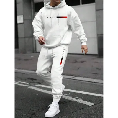 Cross Border Casual Fashion Unisex Letter logo Printed Hoodie and Drawstring Sports Set