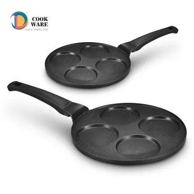 Induction Cooker Compatible 4 Holes Non Stick Egg Frying Pan Cake Pan for Household Breakfast Cooking