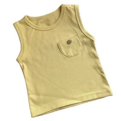 Custom Summer Knitted Cotton vest summer Sleeveless infant children wear Baby Toddler Simple Tank Top